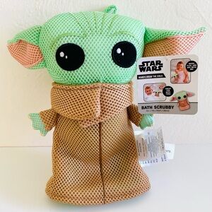 Star Wars THE MANDALORIAN THE CHILD Baby Yoda Bath Scrubby Sponge Green Brown